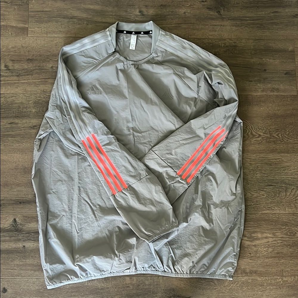 Adidas Gray Jacket with Red Accents